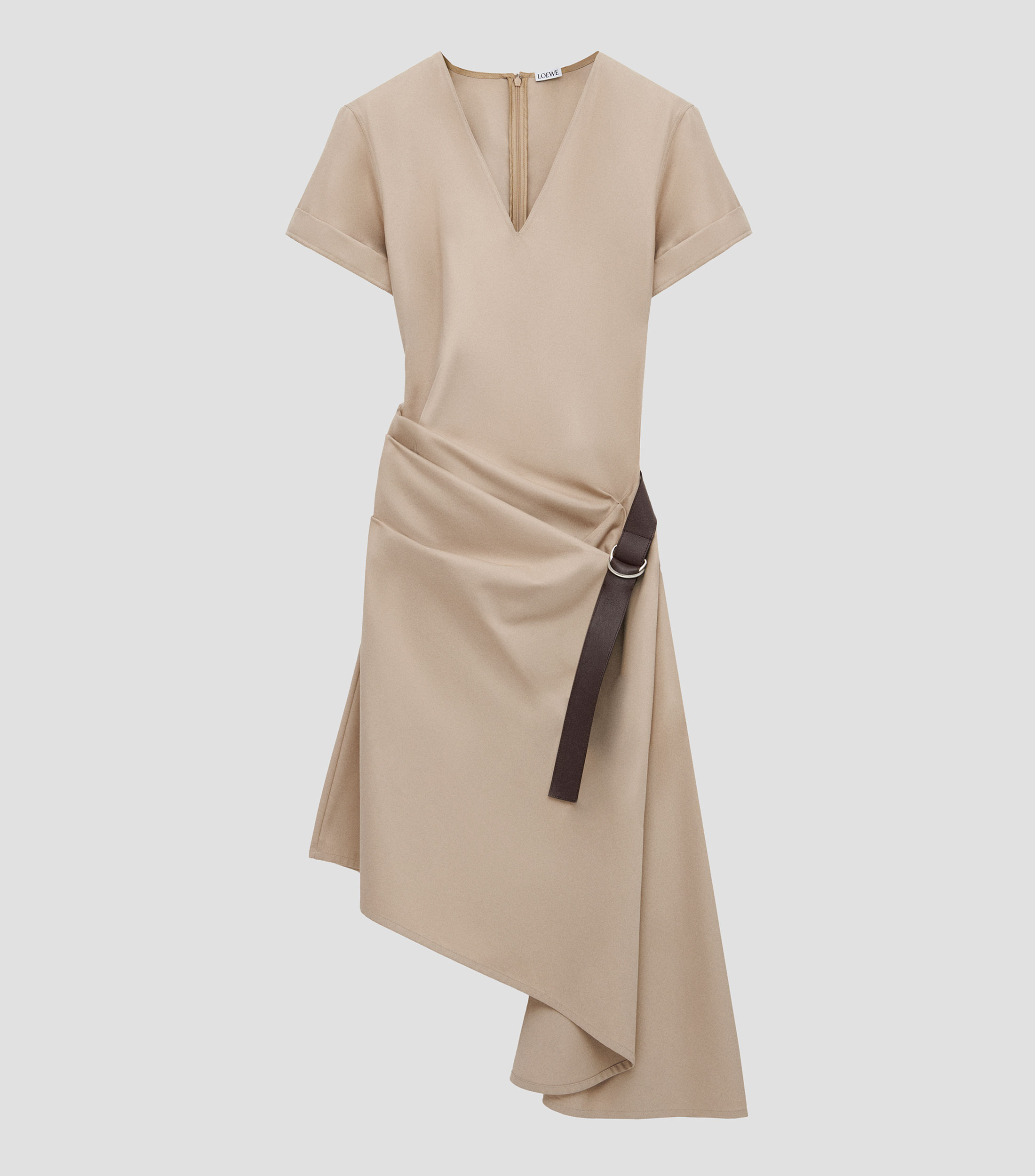 Vestido midi liso Mujer